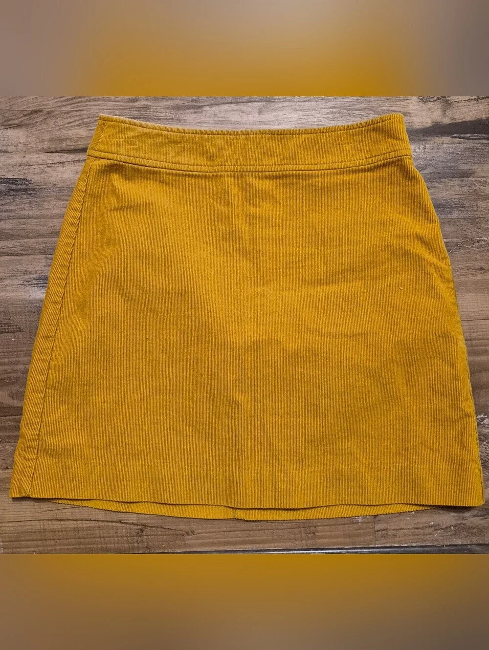 J. Crew Corduroy Fully Lined Mustard Yellow Mini Skirt Size 2